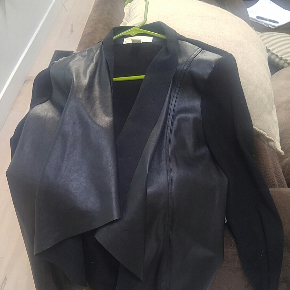 Michael kors faux leather drape cardigan